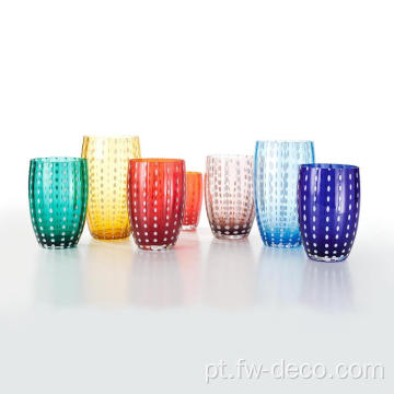 Novo design de vidro colorido para beber copos